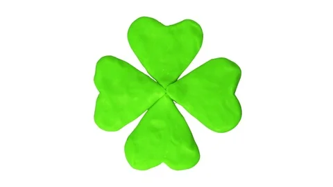 Clover four leaf. St. Patrick's day. Alpha matte Stock Footage 72620395