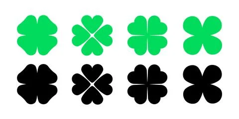 Clover four leaf vector shamrock icon. St Patrick luck clover good irish green 스톡 일러스트