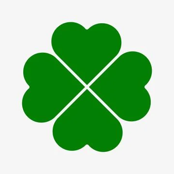 Clover with four leaves green vector icon Stock Illustration