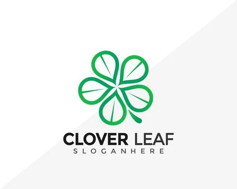 Clover Green Leaf Logo Design. Creative Idea logos designs Vector illustratio 스톡 일러스트