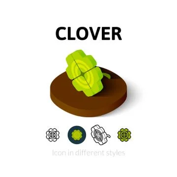 Clover icon in different style Stock Illustration