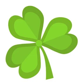 Clover, icon flat style. St. Patrick's Day symbol. Isolated on white backgr.. Stock Illustration