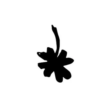 Clover icon. Grunge vector dry brush illustration. Stock Illustration