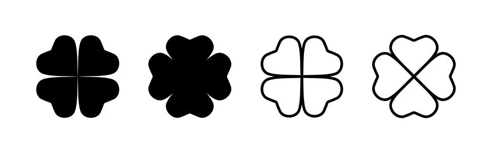 Clover icon vector. clover sign and symbol. four leaf clover icon. Stock Illustration