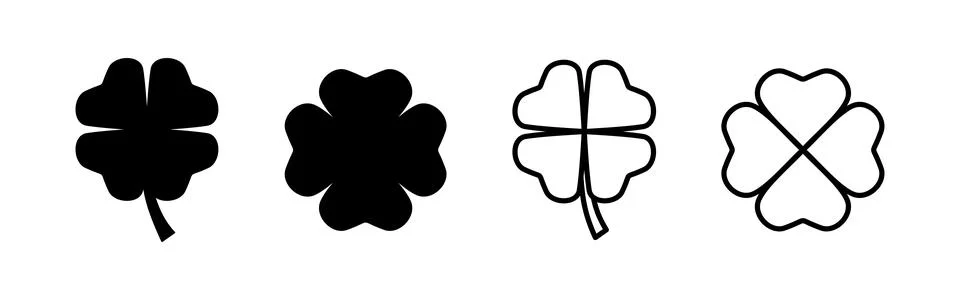 Clover icon vector. clover sign and symbol. four leaf clover icon. Stock Illustration