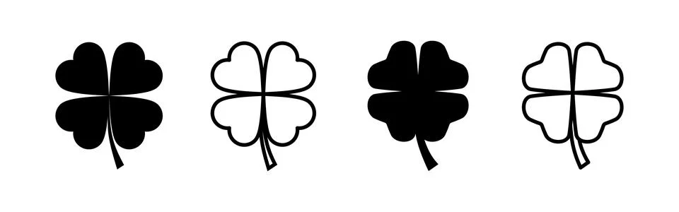 Clover icon vector. clover sign and symbol. four leaf clover icon. Stock Illustration