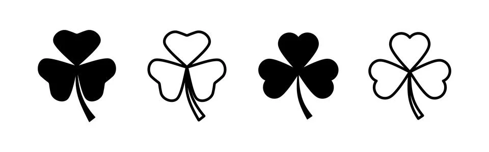 Clover icon vector. clover sign and symbol. four leaf clover icon. Stock Illustration