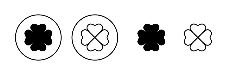Clover icon vector. clover sign and symbol. four leaf clover icon. Stock Illustration