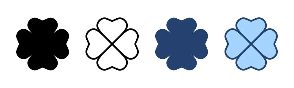 Clover icon vector. clover sign and symbol. four leaf clover icon. Stock Illustration