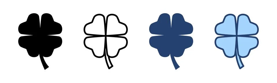 Clover icon vector. clover sign and symbol. four leaf clover icon. Stock Illustration