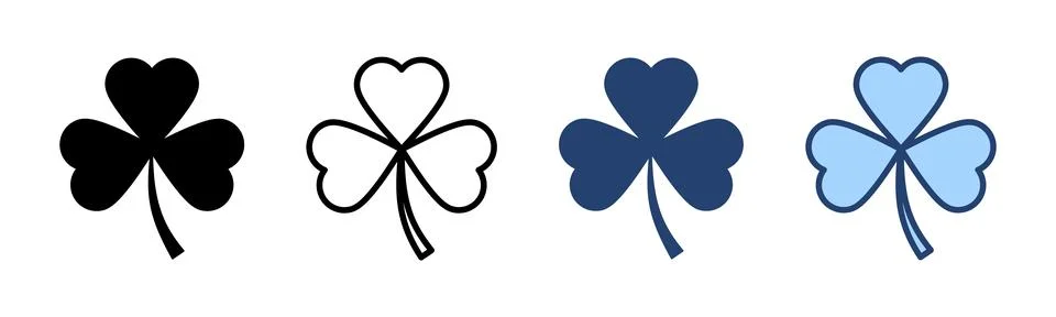 Clover icon vector. clover sign and symbol. four leaf clover icon. Stock Illustration