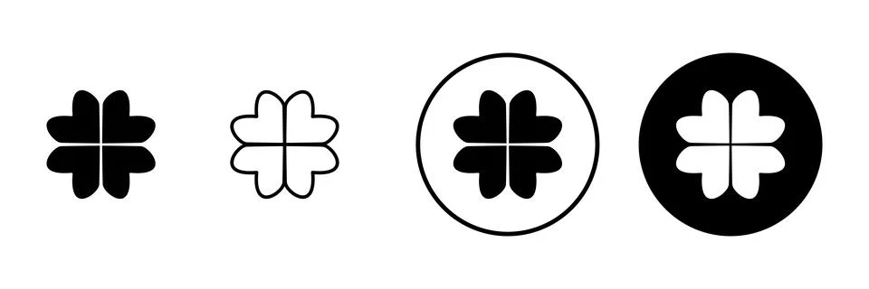 Clover icon vector. clover sign and symbol. four leaf clover icon. Stock Illustration