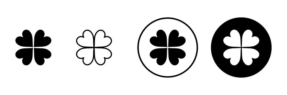 Clover icon vector. clover sign and symbol. four leaf clover icon. Stock Illustration