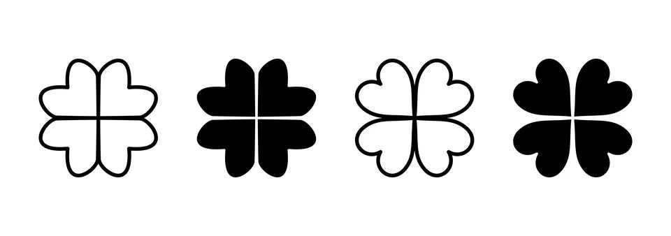Clover icon vector. clover sign and symbol. four leaf clover icon. Stock Illustration