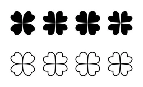 Clover icon vector. clover sign and symbol. four leaf clover icon. Stock Illustration