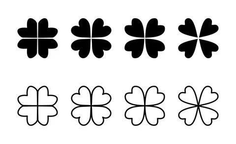 Clover icon vector. clover sign and symbol. four leaf clover icon. Stock Illustration