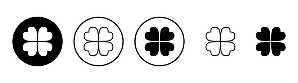 Clover icon vector. clover sign and symbol. four leaf clover icon. Stock Illustration