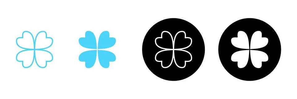Clover icon vector. clover sign and symbol. four leaf clover icon. Stock Illustration