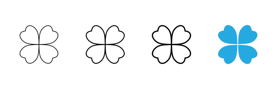 Clover icon vector. clover sign and symbol. four leaf clover icon. 库存插图