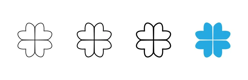 Clover icon vector. clover sign and symbol. four leaf clover icon. Stock Illustration