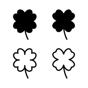 Clover icon vector illustration. clover sign and symbol. four leaf clover ico Illustrazione stock
