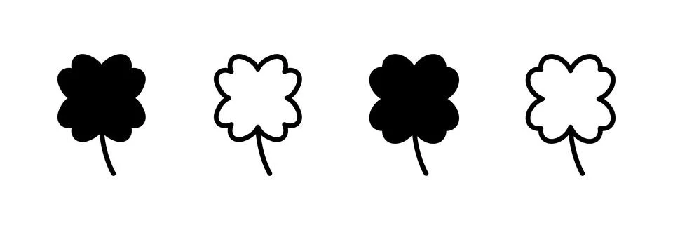 Clover icon vector illustration. clover sign and symbol. four leaf clover ico Stock Illustration