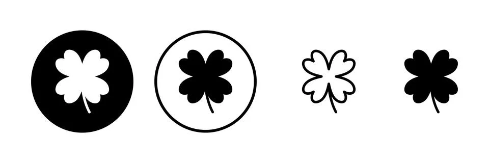 Clover icon vector illustration. clover sign and symbol. four leaf clover ico Stock Illustration