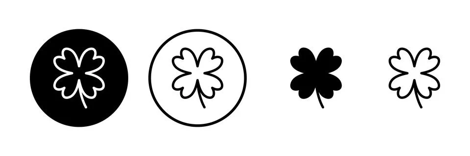 Clover icon vector illustration. clover sign and symbol. four leaf clover ico Stock Illustration