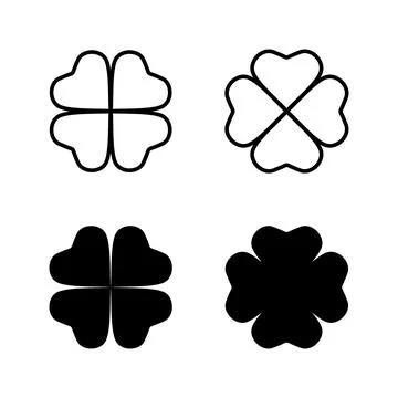 Clover icons vector. clover sign and symbol. four leaf clover icon. Stock Illustration