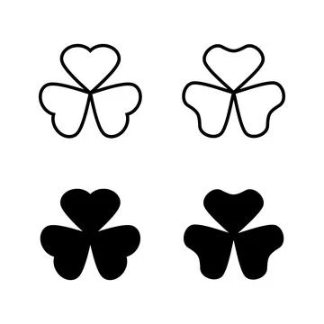 Clover icons vector. clover sign and symbol. four leaf clover icon. Stock Illustration