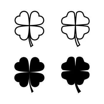 Clover icons vector. clover sign and symbol. four leaf clover icon. Stock Illustration