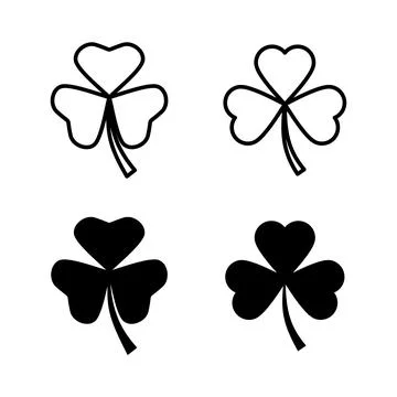 Clover icons vector. clover sign and symbol. four leaf clover icon. Stock Illustration