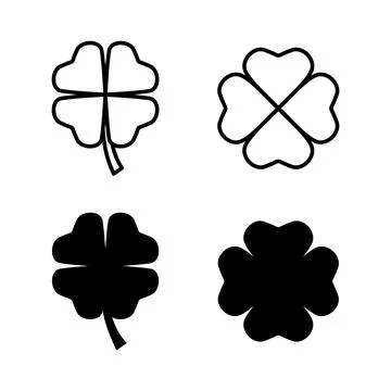 Clover icons vector. clover sign and symbol. four leaf clover icon. Stock Illustration