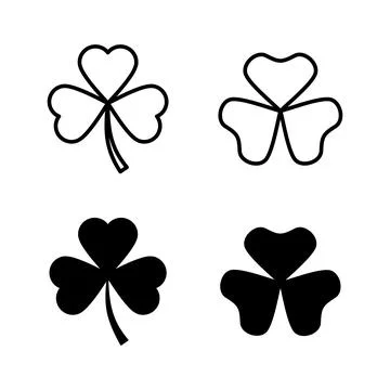 Clover icons vector. clover sign and symbol. four leaf clover icon. Stock Illustration