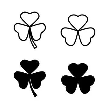 Clover icons vector. clover sign and symbol. four leaf clover icon. Stock Illustration