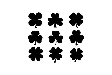 Clover illustration set. Vector icon. Stock Illustration