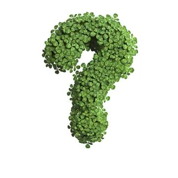 Clover interrogation point - 3d spring symbol - Suitable for Nature, ecology Stock Illustration