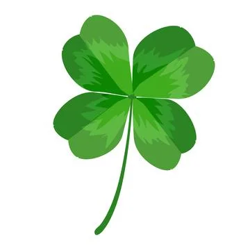 Clover isolated on white background. Clover leaf with four petals. Illustrazione stock