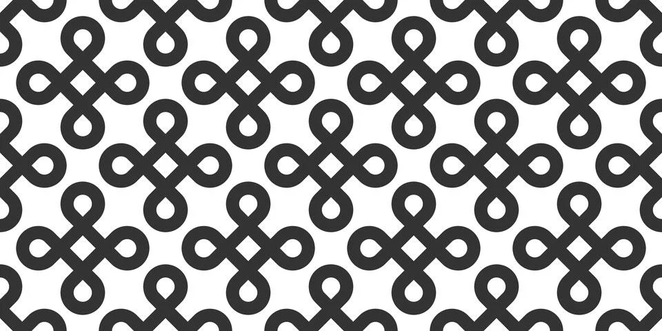 Clover Knot Seamless Vector Pattern Stock Illustration