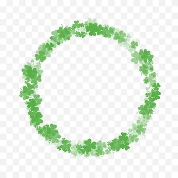 Clover Leaf Circular Frame, Border Stock Illustration