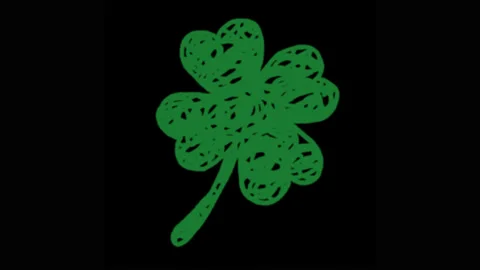 Clover leaf drawing,hand drawn stop motion Video stock 303472723