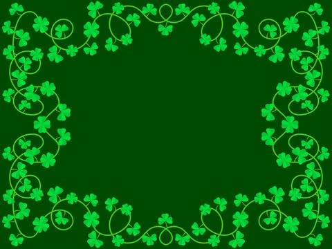 Clover leaf frame for St. Patrick's Day. Border with shamrocks with place f.. 스톡 일러스트