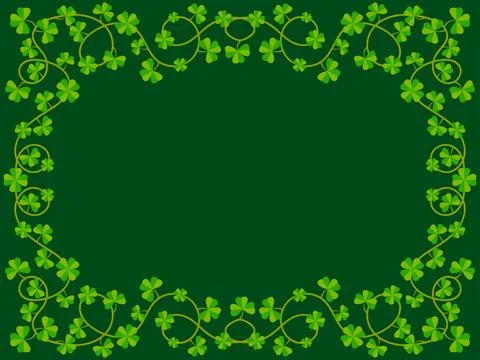 Clover leaf frame for St. Patrick's Day. Border with shamrocks with place f.. Stock Illustration