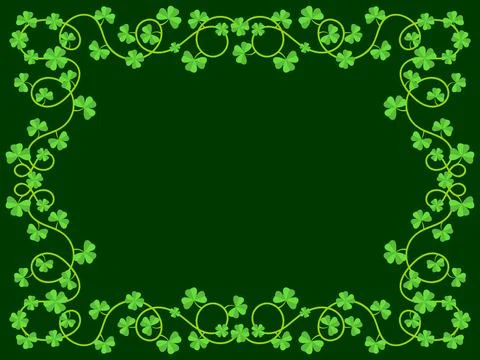Clover leaf frame for St. Patrick's Day. Border with shamrocks with place f.. Illustrazione stock