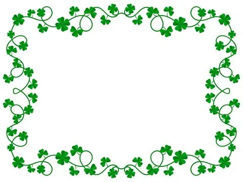 Clover leaf frame for St. Patrick's Day. Border with shamrocks with place f.. Stock Illustration