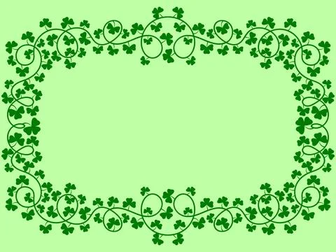 Clover leaf frame for St. Patrick's Day. Border with shamrocks with place f.. Illustrazione stock