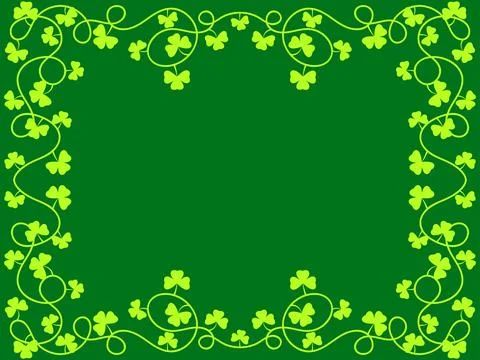 Clover leaf frame for St. Patrick's Day. Border with shamrocks with place f.. Stock-Illustration