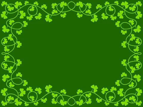 Clover leaf frame for St. Patrick's Day. Border with shamrocks with place f.. イラスト素材