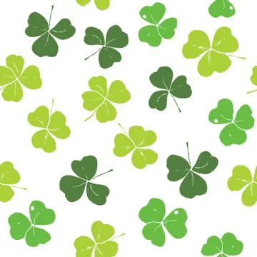 Clover leaf hand drawn doodle seamless pattern vector illustration. St Patric Illustrazione stock