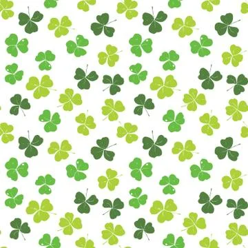 Clover leaf hand drawn doodle seamless pattern vector illustration. St Patric Stock Illustration